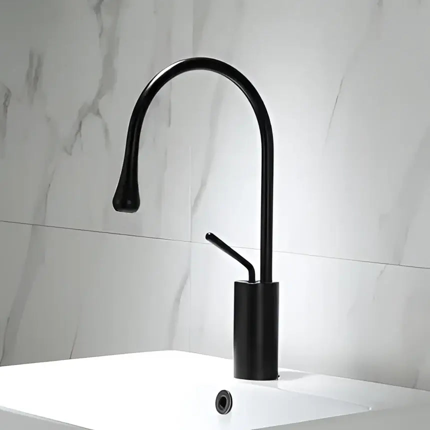 Modern gun grey brass basin faucet kitchen swivel water crane