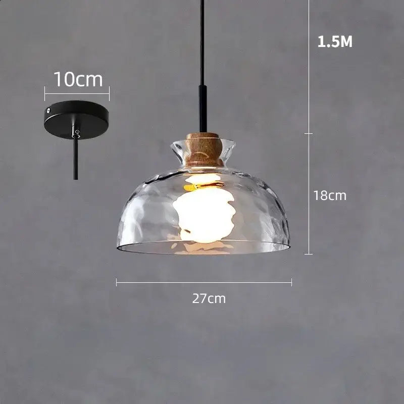 Modern hammered clear glass pendant lamp kitchen led lights