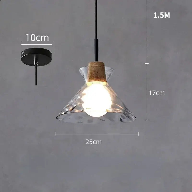 Modern hammered clear glass pendant lamp kitchen led lights