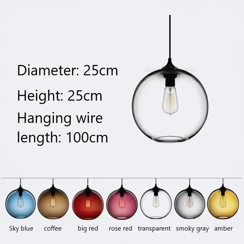Modern hand blown colorful stained glass pendant lights kitchen decor