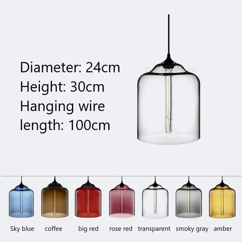 Modern hand blown colorful stained glass pendant lights kitchen decor