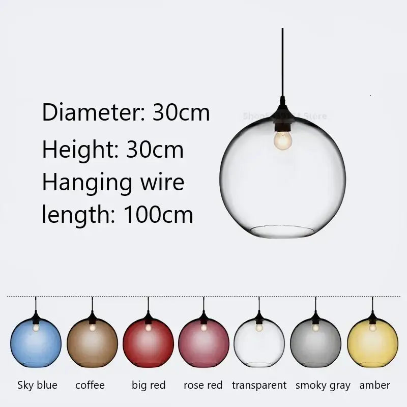 Modern hand blown colorful stained glass pendant lights kitchen decor