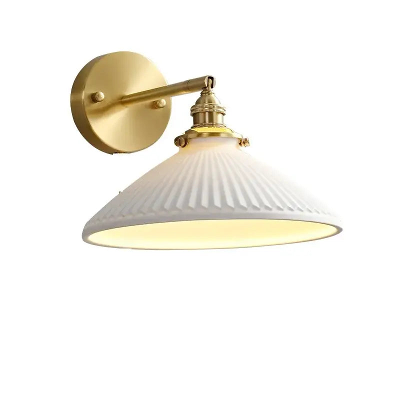 Modern honeycomb brass ceramic led wall sconce bedroom light