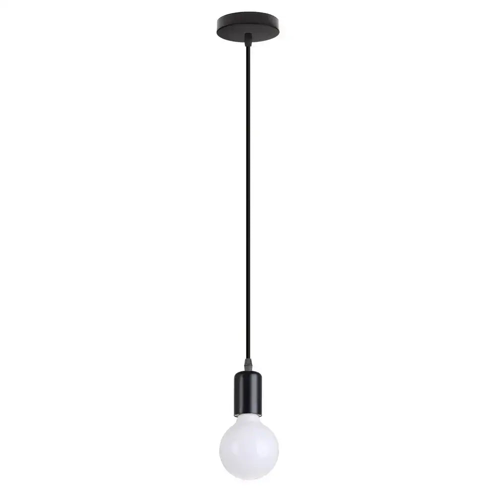 Modern industrial black cage pendant light dining room