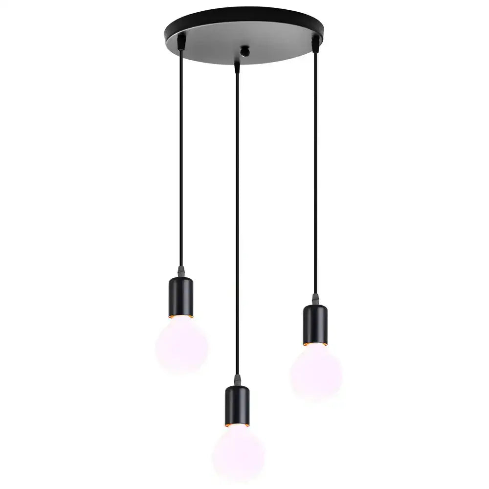 Modern industrial black cage pendant light dining room
