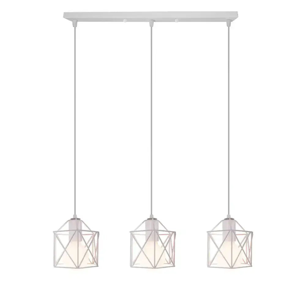 Modern industrial black cage pendant light dining room