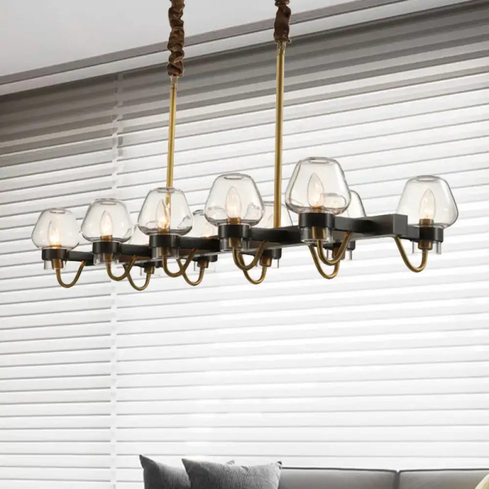 Modern industrial black & gold island chandelier kitchen led light