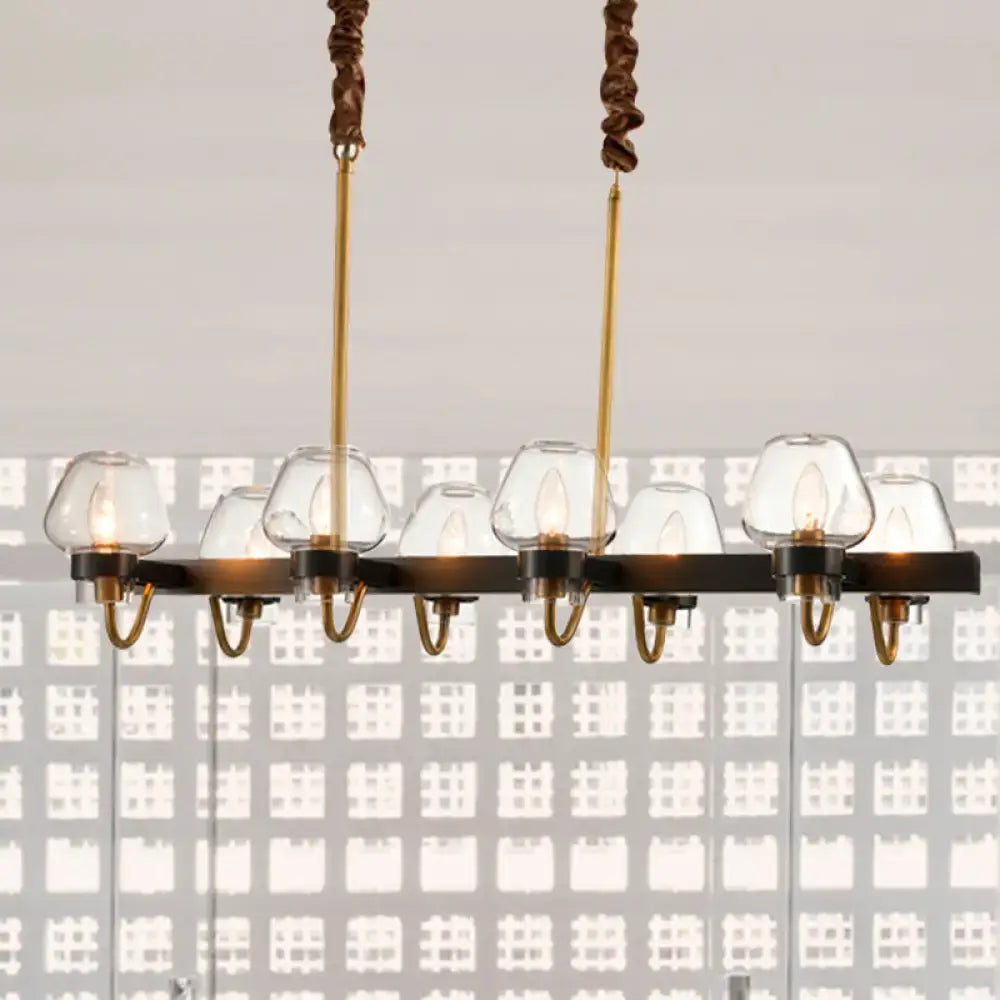 Modern industrial black & gold island chandelier kitchen led light