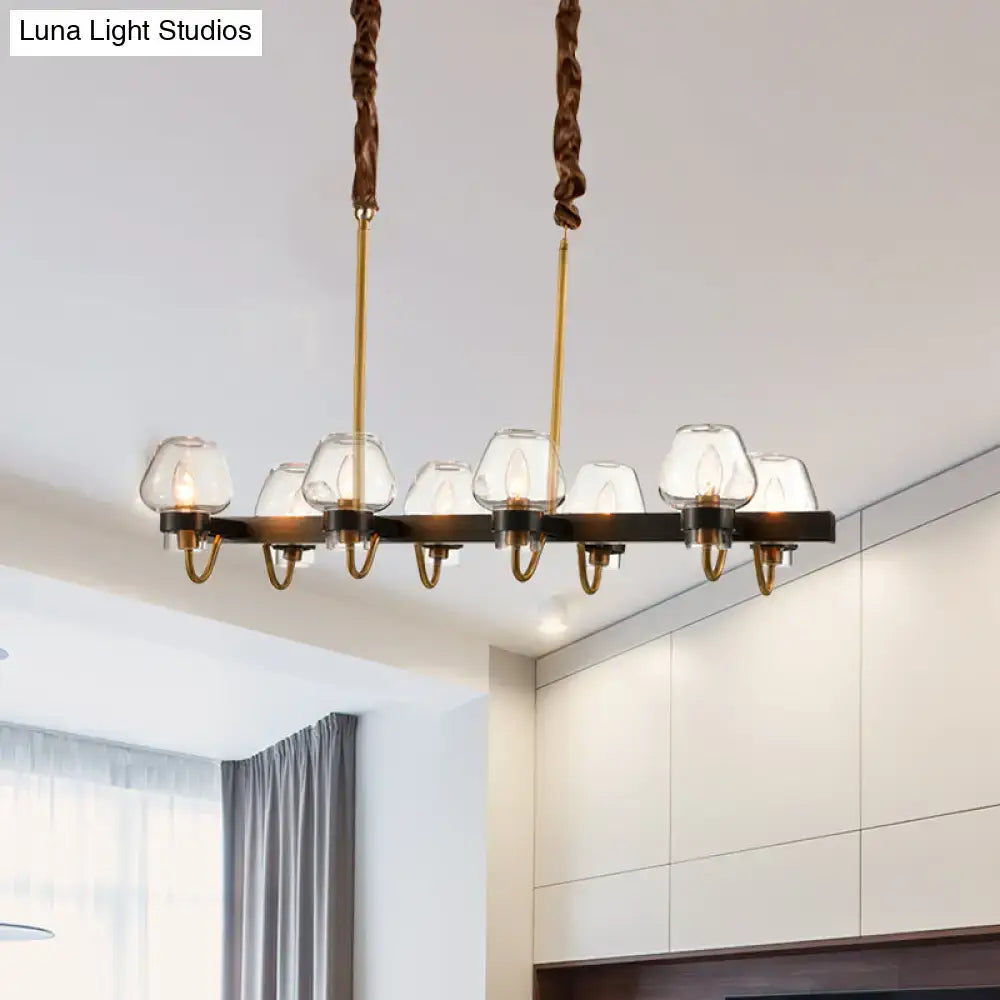 Modern industrial black & gold island chandelier kitchen led light