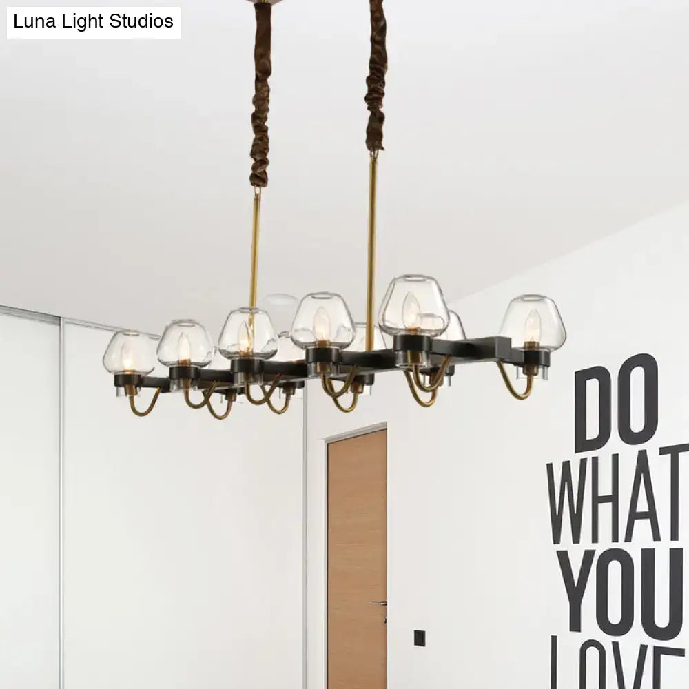 Modern industrial black & gold island chandelier kitchen led light