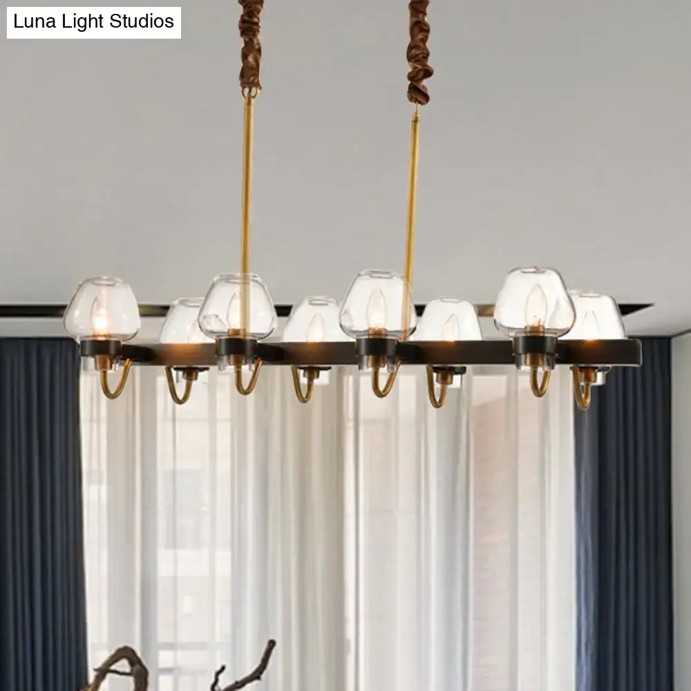 Modern industrial black & gold island chandelier kitchen led light