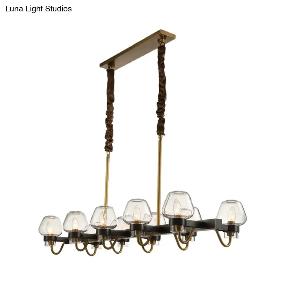 Modern industrial black & gold island chandelier kitchen led light