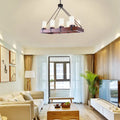 Modern industrial opal glass black rectangular chandelier kitchen light