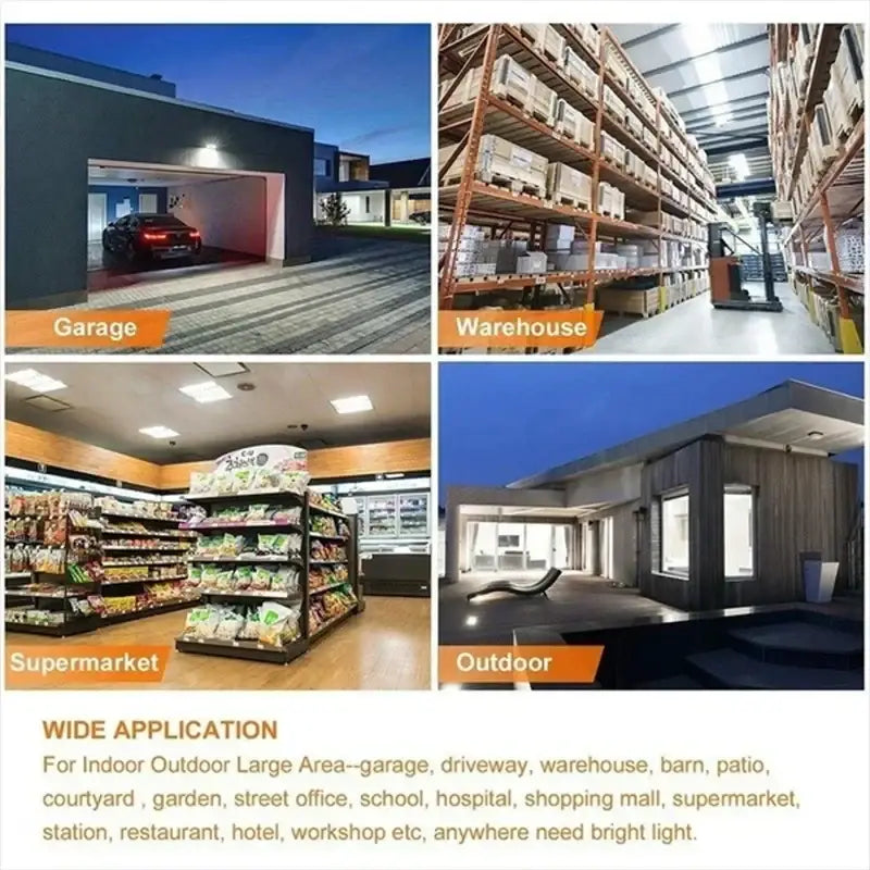 Modern industrial white foldable led ceiling light garage fixture