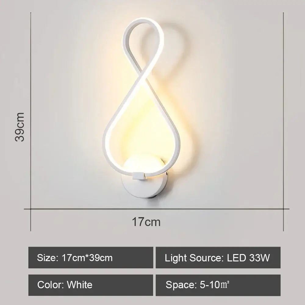 Modern infinity black led wall light – living room sconce