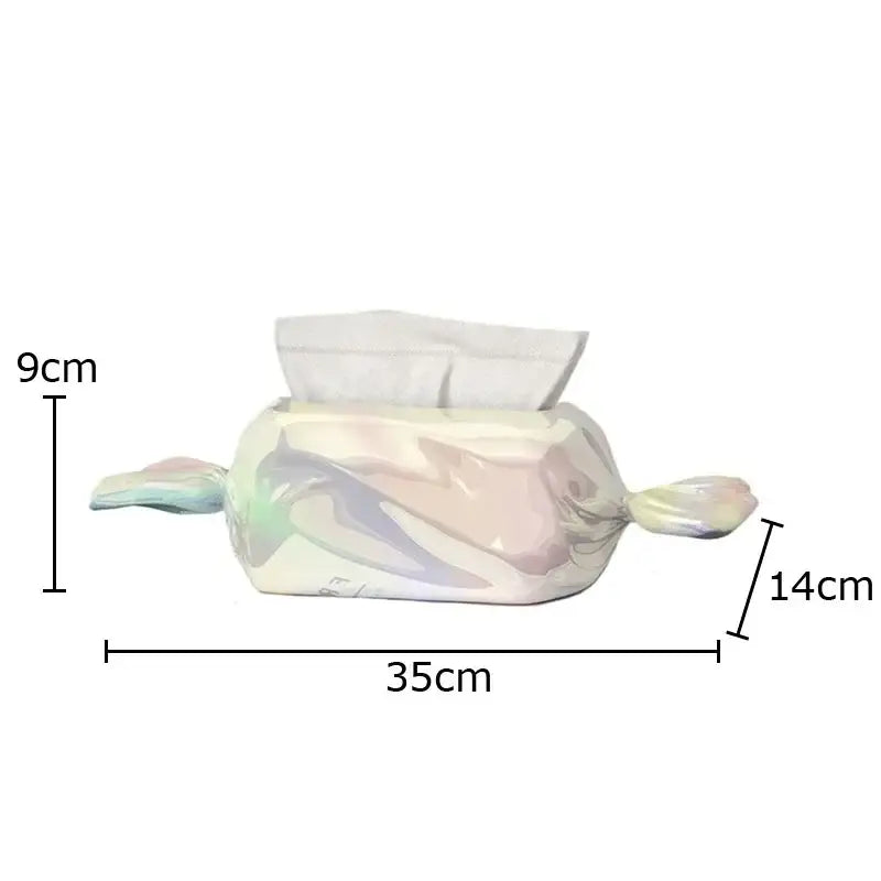 Modern iridescent candy tissue box living room decor