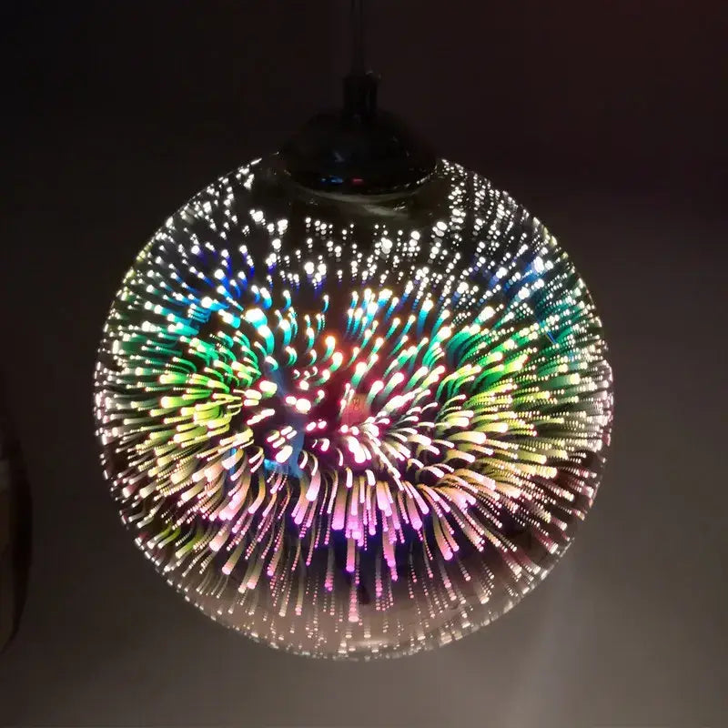 Modern iridescent colorful 3d glass pendant lights dining room