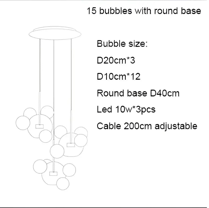 Modern iridescent colorful glass ball pendant light dining room