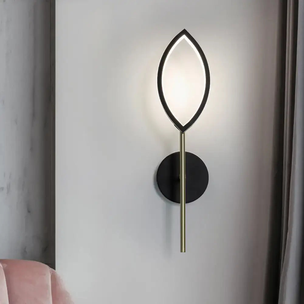Modern leaf black & gold finish wall light living room