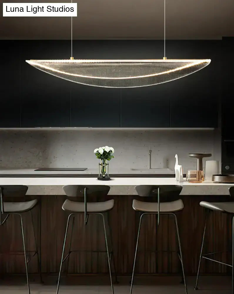 Modern leaf shaped acrylic led pendant light for dining room