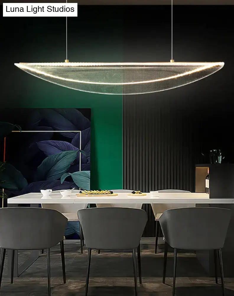 Modern leaf shaped acrylic led pendant light for dining room