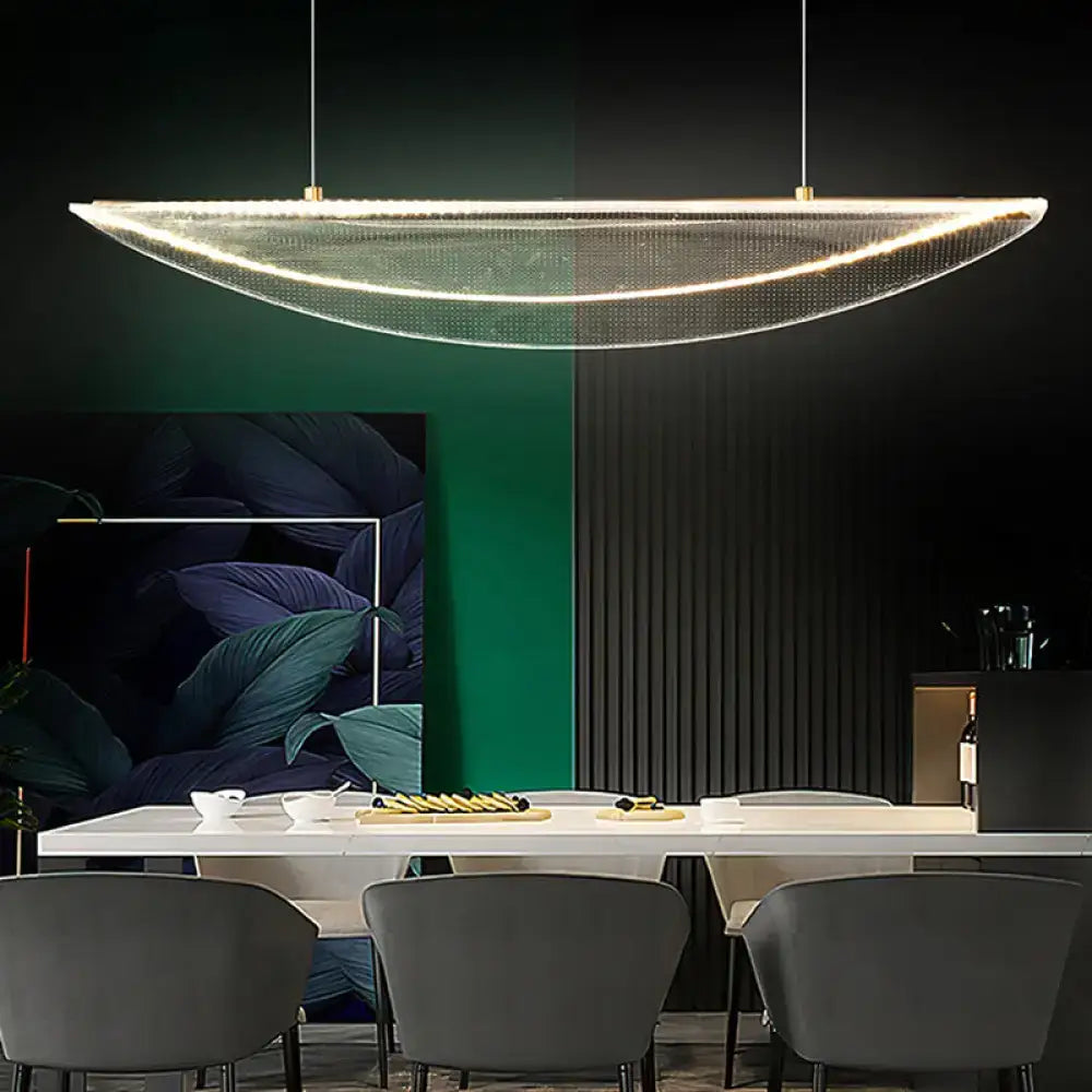 Modern leaf shaped acrylic led pendant light for dining room