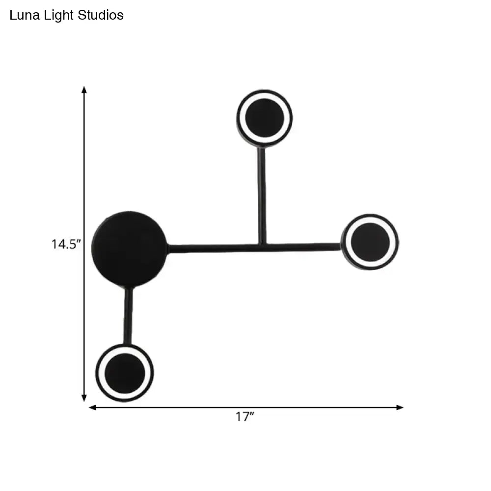 Modern led black wall sconce coat rack bedroom warm white hook