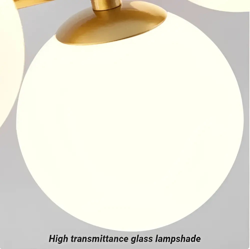 Modern black & gold head ring chandelier dining room amber glass globes