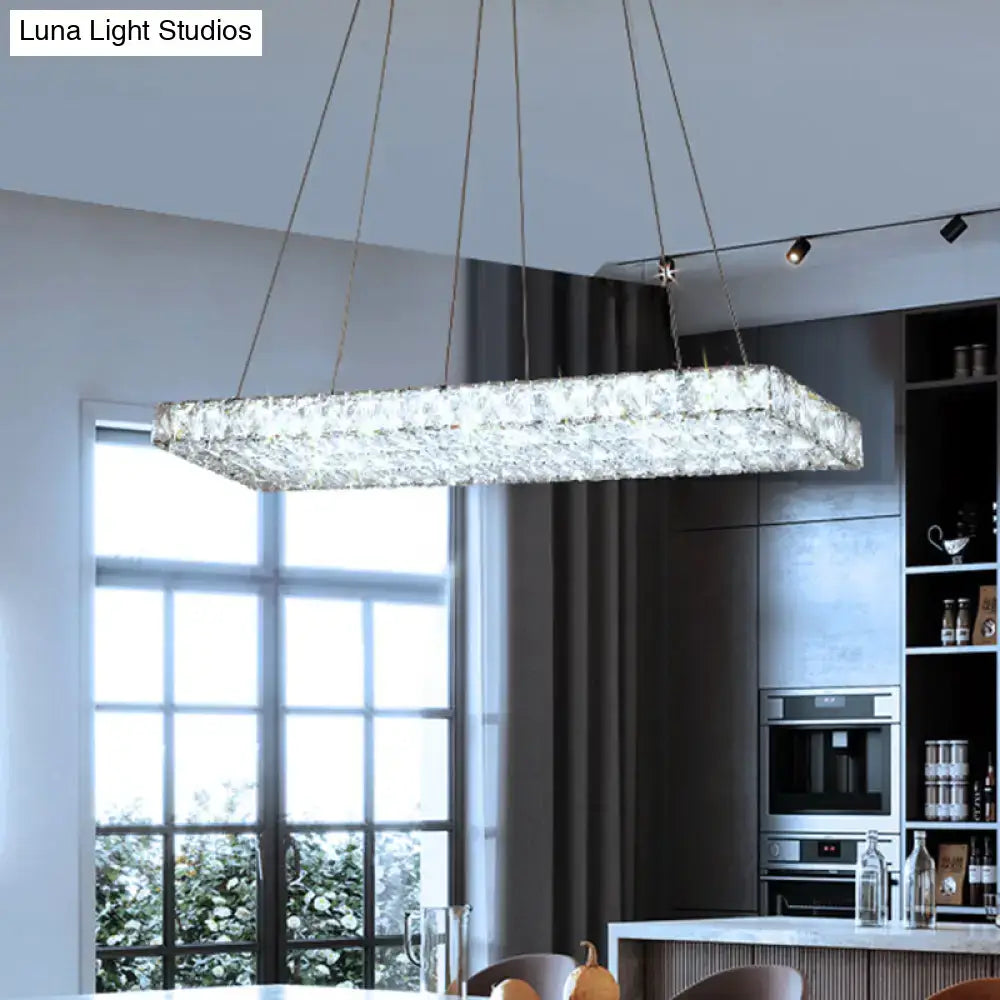 Modern led crystal island chandelier dining room pendant light