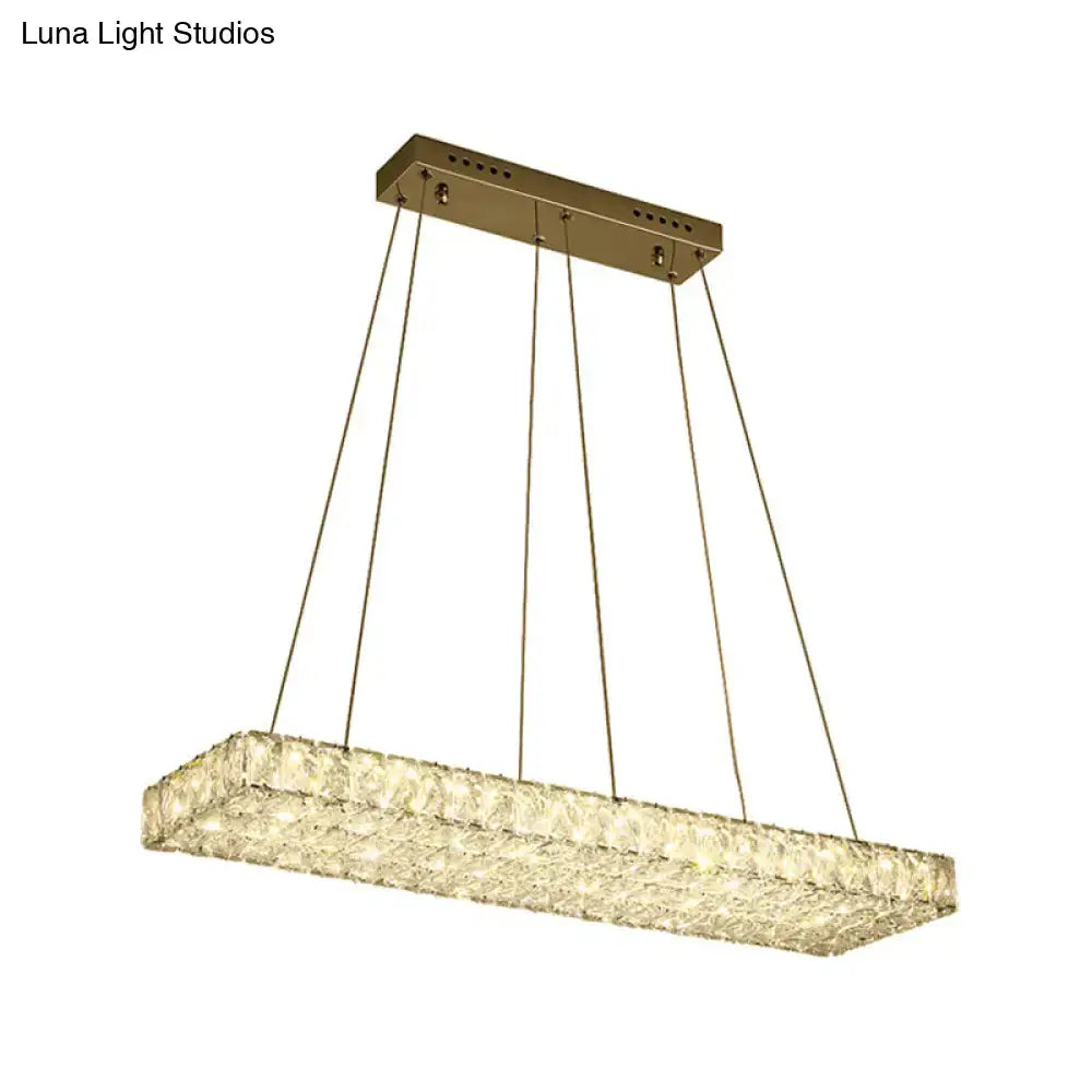 Modern led crystal island chandelier dining room pendant light