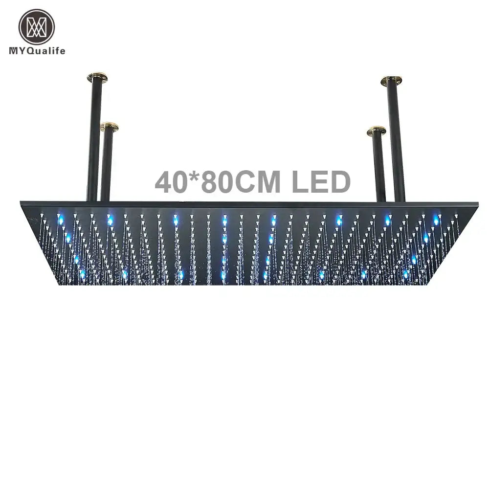 Modern led rainfall shower head – bathroom color changing luxury