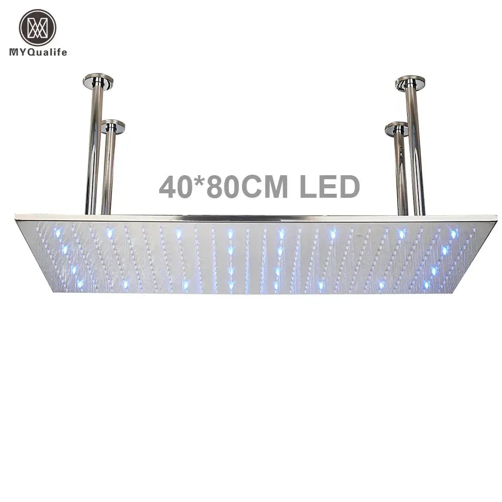 Modern led rainfall shower head – bathroom color changing luxury