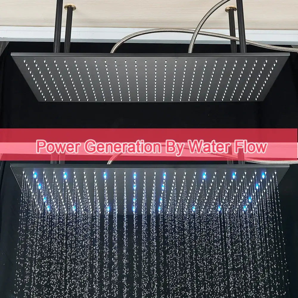 Modern led rainfall shower head – bathroom color changing luxury