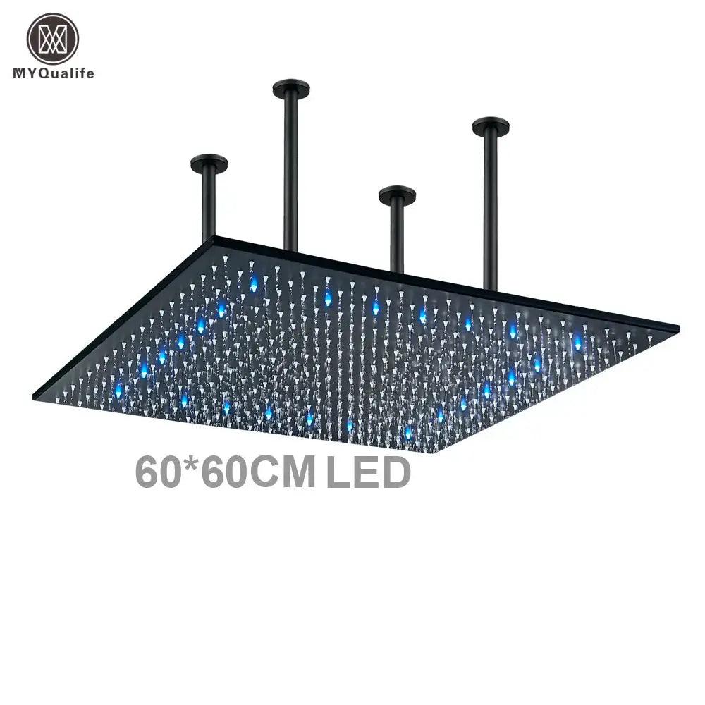 Modern led rainfall shower head – bathroom color changing luxury