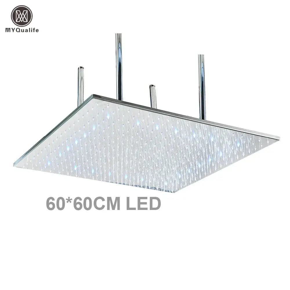 Modern led rainfall shower head – bathroom color changing luxury