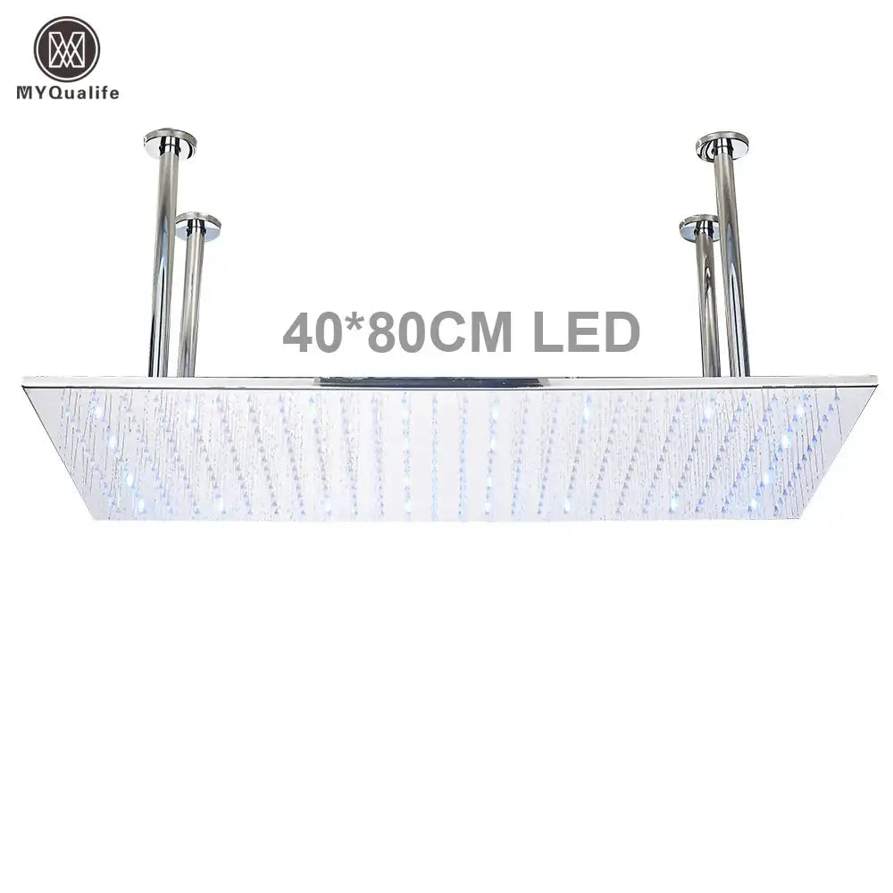 Modern led rainfall shower head – bathroom color changing luxury