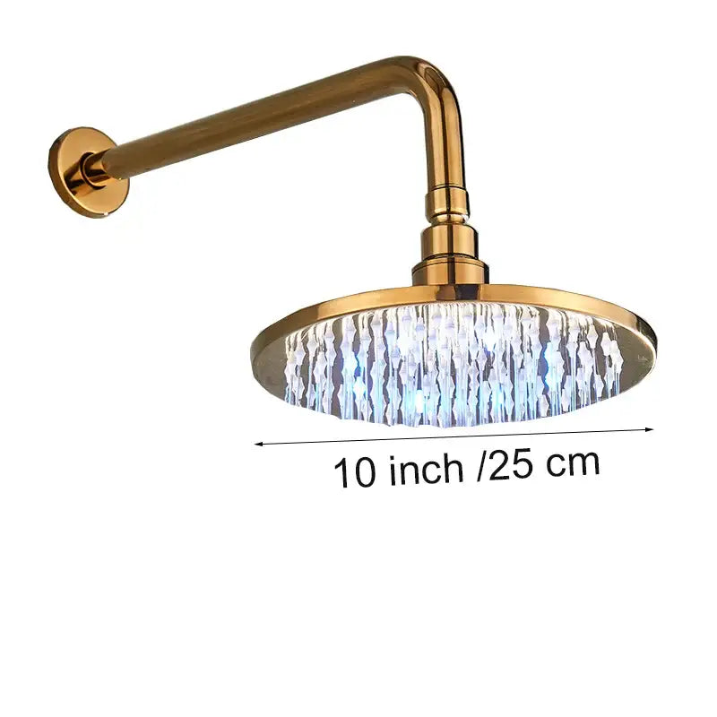 Modern led round gold shower head bathroom crystal droplet design