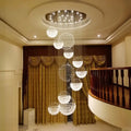 Modern led spiral crystal ball chandelier staircase pendant light