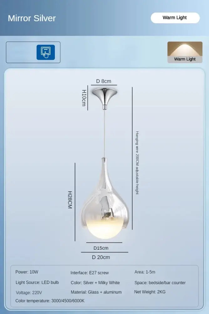 Modern led water droplet ceiling chandelier dining room light