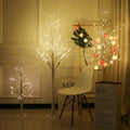 Modern led white birch tree table lamp for living room decor