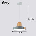 Modern led wood iron pendant light bedroom green white & gray