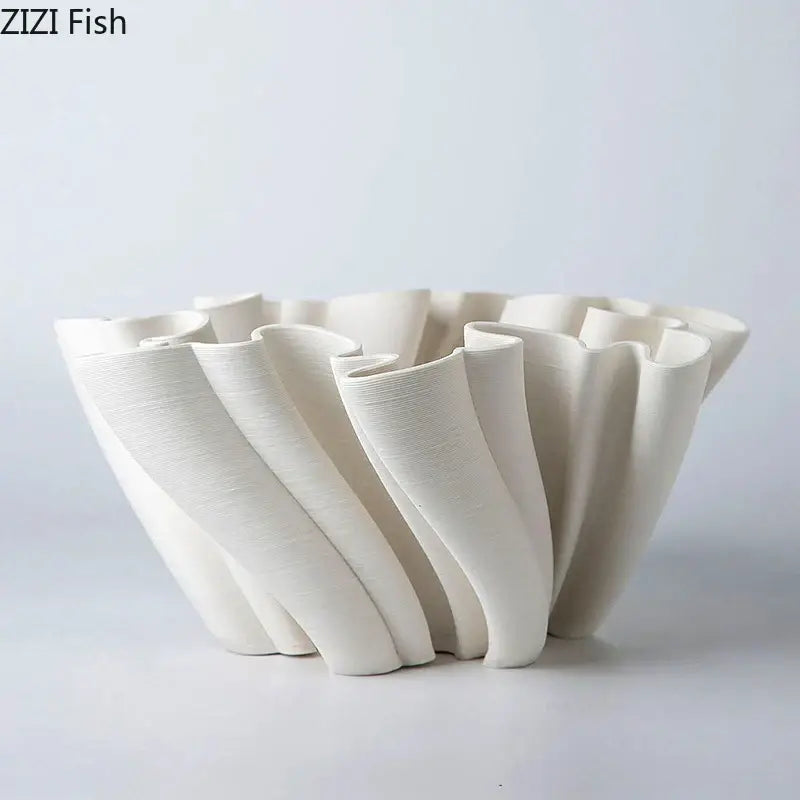 Modern light blue bud shape ceramic vase living room coral decor