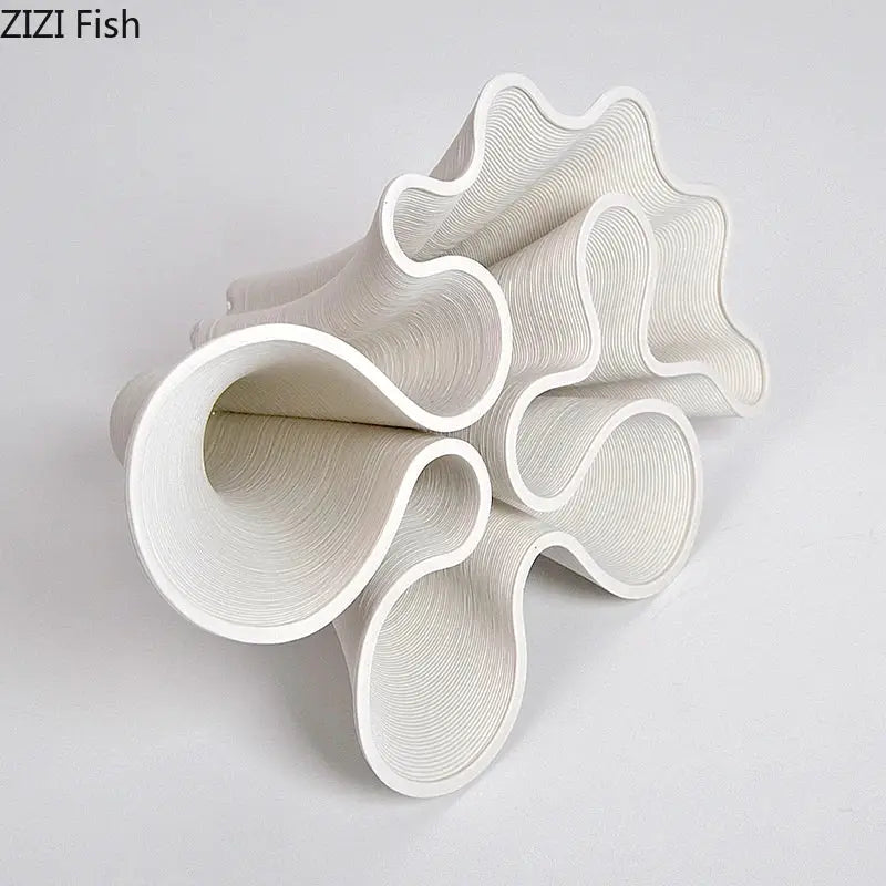 Modern light blue bud shape ceramic vase living room coral decor