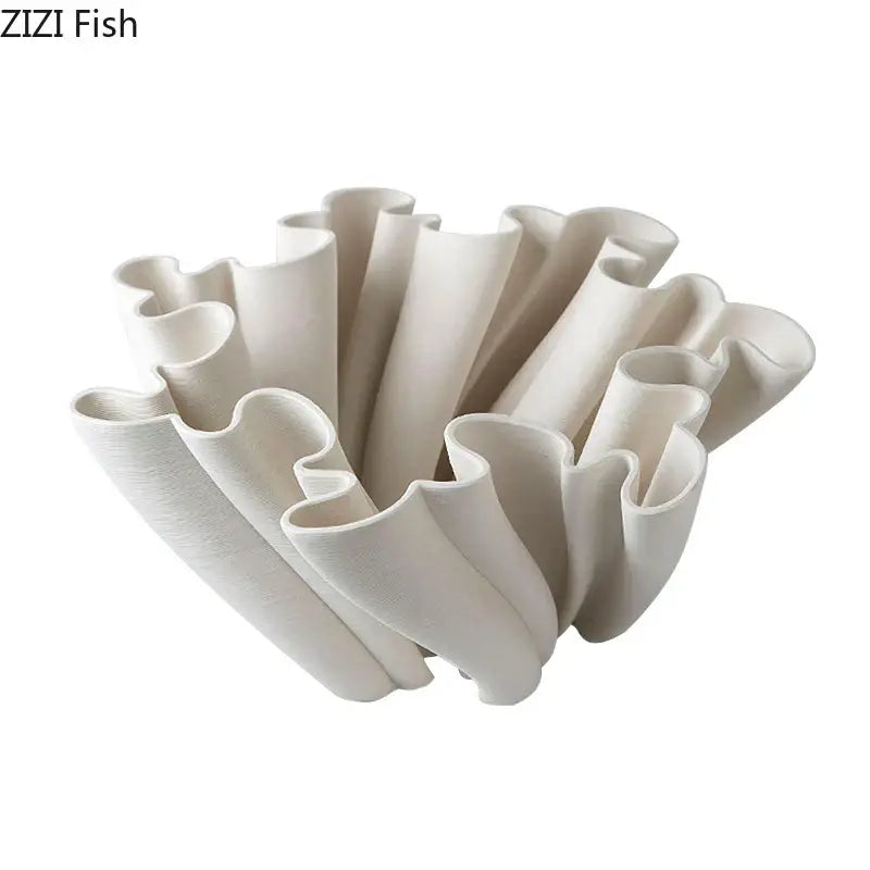 Modern light blue bud shape ceramic vase living room coral decor