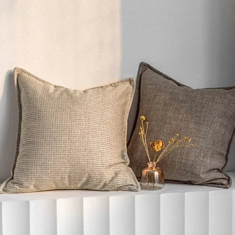 Modern light coffee patchwork pillow covers living room decor