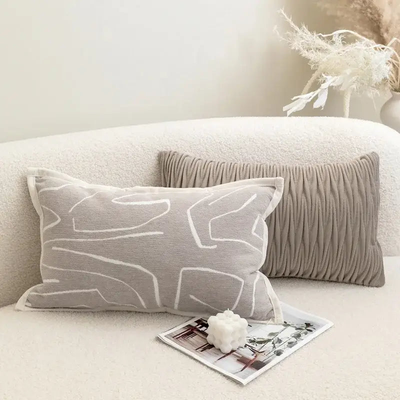 Modern light grey coffee texture cushion covers living room decor