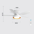 Modern light wood 5-blade ceiling fan with remote control led light bedroom