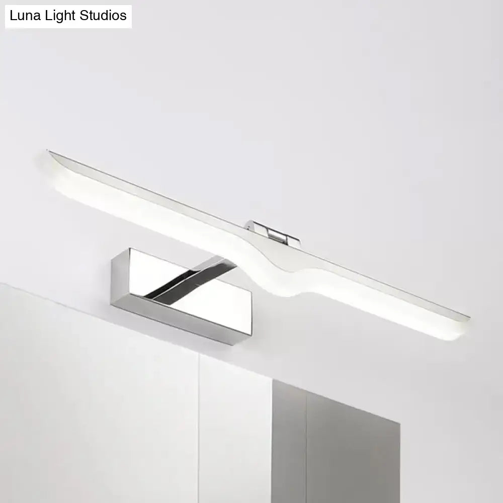 Modern linear acrylic nickel finish wall sconce – bathroom light