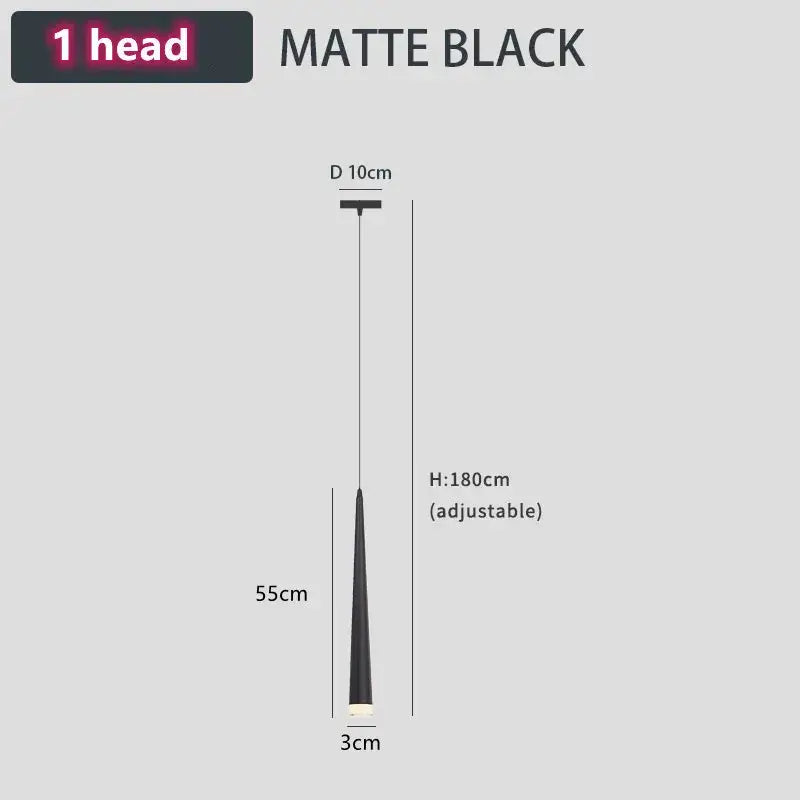 Modern loft black led stair chandelier living room pendant light