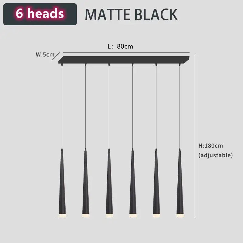 Modern loft black led stair chandelier living room pendant light